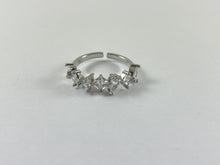 Cargar imagen en el visor de la galería, 18K Gold/Silver Plated CZ Pave Rhinestone Cluster Banded Adjustable Ring 4pcs