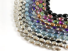 Load image into Gallery viewer, Faceted Shiny 12x16mm Dyed Glass Oval Crystal Strands