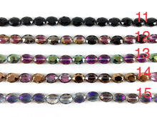 Load image into Gallery viewer, Faceted Shiny 12x16mm Dyed Glass Oval Crystal Strands