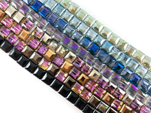 Load image into Gallery viewer, Faceted Shiny 13mm Glass Square Crystal Strands