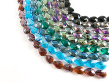 Load image into Gallery viewer, Faceted Shiny 13x18mm Dyed Glass Teardrop Crystal Strands