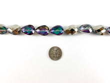 Load image into Gallery viewer, Faceted Shiny 13x18mm Dyed Metallic Glass Teardrop Crystal Strands
