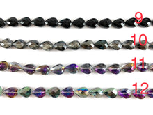 Load image into Gallery viewer, Faceted Shiny 13x18mm Dyed Glass Teardrop Crystal Strands