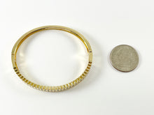 Load image into Gallery viewer, Real Gold/Platinum 18K Plated Copper CZ Pave Cluster Rhinestone Fancy Push Open Snap Bracelet Cuffs