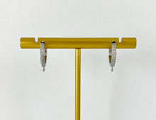 Load image into Gallery viewer, Gold Silver CZ Pave Huggies with loop Real Gold 18K Plated Circle Smooth Earring Huggies Component 5 pairs