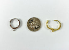 Load image into Gallery viewer, Gold Silver CZ Pave Huggies with loop Real Gold 18K Plated Circle Smooth Earring Huggies Component 5 pairs