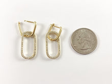 Cargar imagen en el visor de la galería, Pendientes colgantes con eslabones ovalados chapados en oro/plata reales de 18 quilates sobre cobre, 3 pares