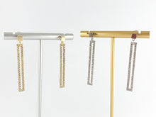 Load image into Gallery viewer, Dazzling Long CZ Pave Rectangle Earrings in 18K Gold or Silver Plating over Copper 3 pairs