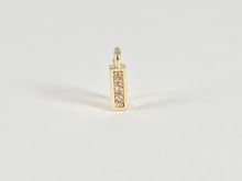 Load image into Gallery viewer, Tiny Gold Rectangle CZ Charms in Real 18K Gold Plated Over Brass 15pcs