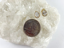 Cargar imagen en el visor de la galería, 18K Gold/Platinum Plated CZ Pave Teardrop Earring Stud Over Copper 4pairs