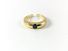 Cargar imagen en el visor de la galería, Anillo de cúpula con diamantes de imitación únicos pavimentados con circonita cúbica chapado en oro real de 18 quilates, 4 piezas