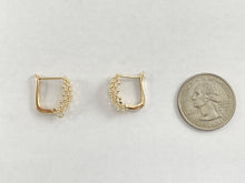 Cargar imagen en el visor de la galería, Pendiente de filigrana con tejido de cobre chapado en oro de 18 quilates, componente Huggies, 5 pares