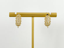 Cargar imagen en el visor de la galería, Pendiente de filigrana con tejido de cobre chapado en oro de 18 quilates, componente Huggies, 5 pares