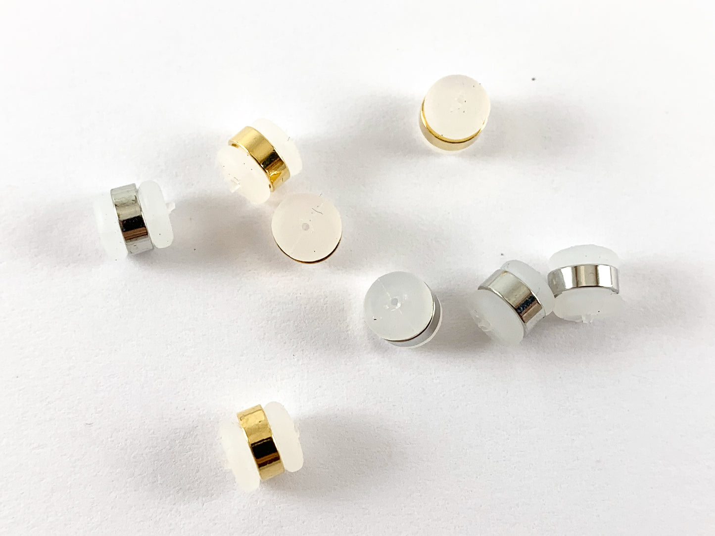 18K Gold /Platinum Plated Rubber Ear Backs 50pcs