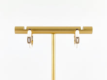 Load image into Gallery viewer, Real Gold 18K Plated CZ Pave Enamel Pink White Red Gold Earring Hoop Huggies 4 pairs