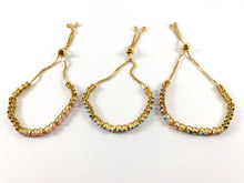 Cargar imagen en el visor de la galería, 18K Gold Plated Enamel Evil Eye Adjustable Slide Bracelets 4pcs