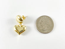 Cargar imagen en el visor de la galería, Pendientes colgantes de corazón de círculo grueso chapados en oro de 18 quilates, 3 pares