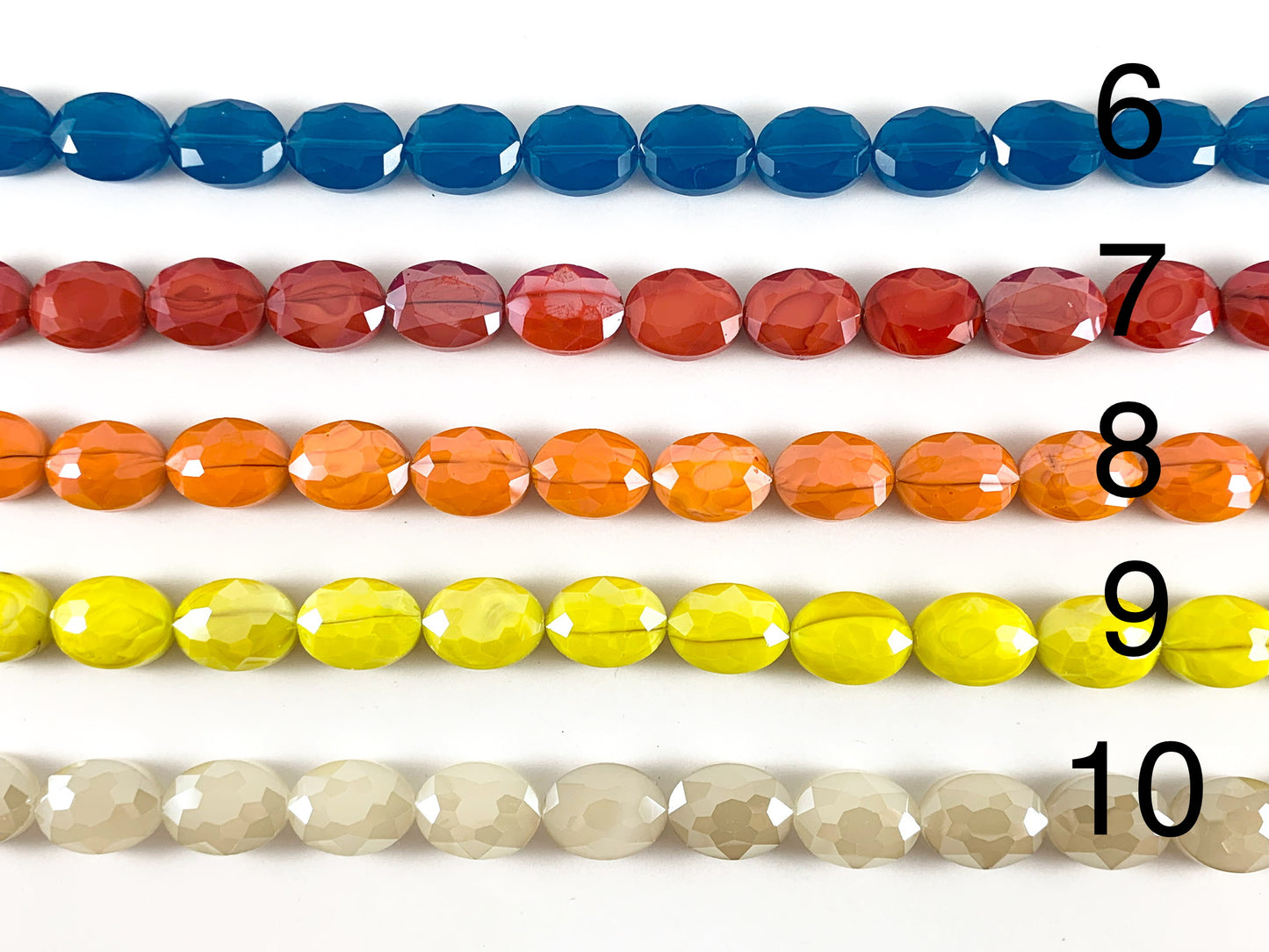 Faceted Shiny 12x16mm Dyed Jade Glass Oval Crystal Strands