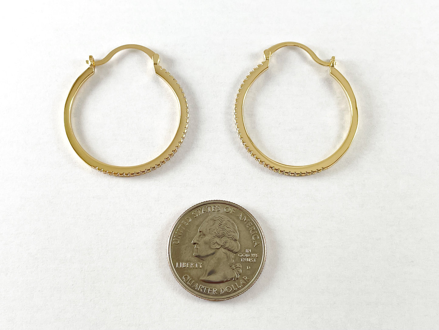 18K Gold/Silver Plated Dainty Micro CZ Pave Hoop Earrings