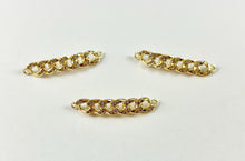 Cargar imagen en el visor de la galería, 18K Real Gold Plated CZ Pave Chain Link Connector Component over Brass 6 pcs