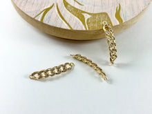 Cargar imagen en el visor de la galería, 18K Real Gold Plated CZ Pave Chain Link Connector Component over Brass 6 pcs