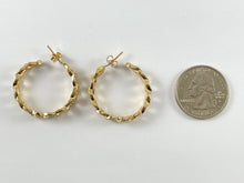 Cargar imagen en el visor de la galería, Pendiente de eslabón de cadena cubana con circonita cúbica chapada en oro de 18 quilates y platino, aro sobre cobre, 3 pares