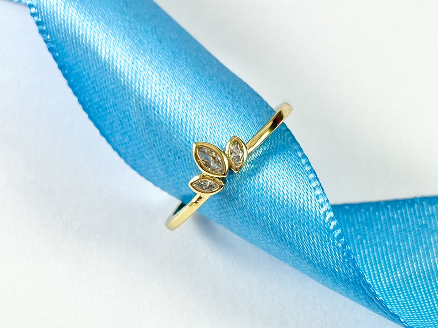 Dainty Cute Marquis Stackable Minimalist 18K Gold Plated Ring 5 pcs