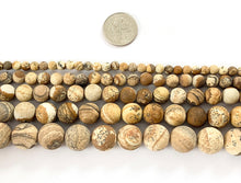 Load image into Gallery viewer, Matte Picture Jasper Genuine Grade AAA Round Smooth Shiny Natural Gemstone Beads 14"- 15"