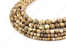 Load image into Gallery viewer, Matte Picture Jasper Genuine Grade AAA Round Smooth Shiny Natural Gemstone Beads 14"- 15"