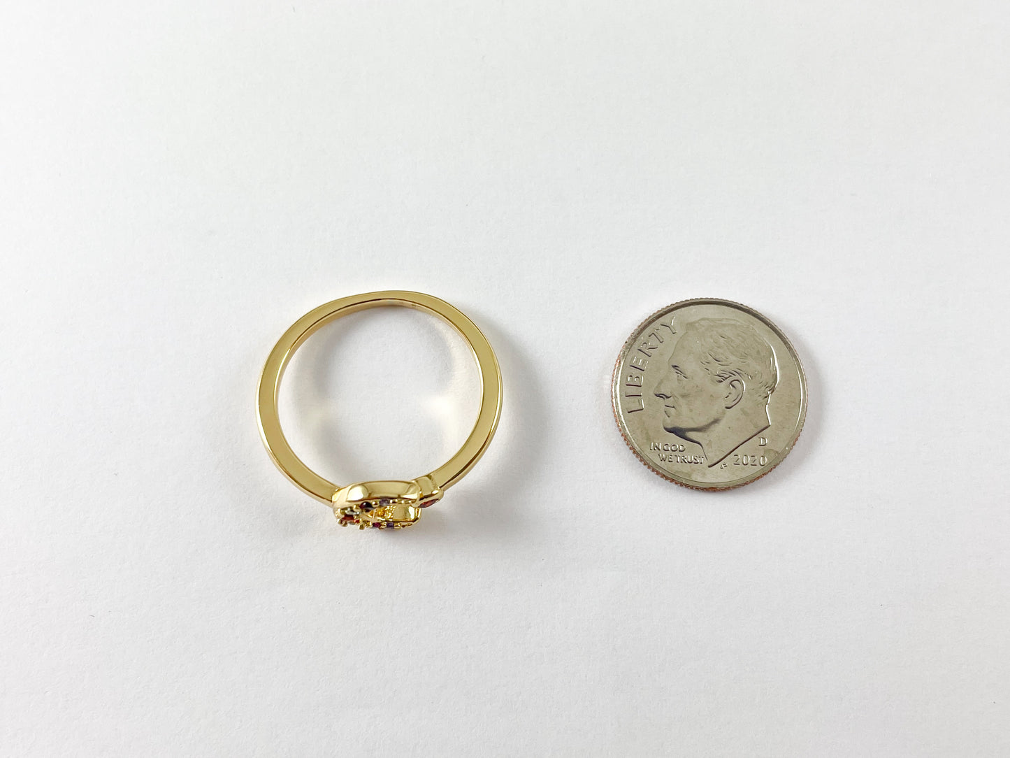 Crescent Moon Ring - Multicolor Moon Open Front Ring in 18K Gold Plating 6pcs