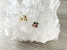 Cargar imagen en el visor de la galería, Pendientes pavé de circonitas cúbicas de cobre chapado en oro de 18 quilates, 5 pares