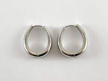 Cargar imagen en el visor de la galería, Pendientes de aros ovalados chapados en oro real/platino de 18 quilates, 3 pares