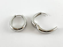 Cargar imagen en el visor de la galería, Pendientes de aros ovalados chapados en oro real/platino de 18 quilates, 3 pares