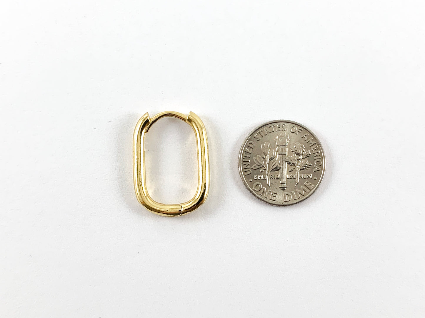 18K Real Gold Plated Minimalist Simple Oval Hoops Earrings 5pairs