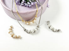 Load image into Gallery viewer, Elegant Pearl CZ Pave Curve Connector in 18K Gold/Silver Plating for DIY Jewelry Making 5 pcs