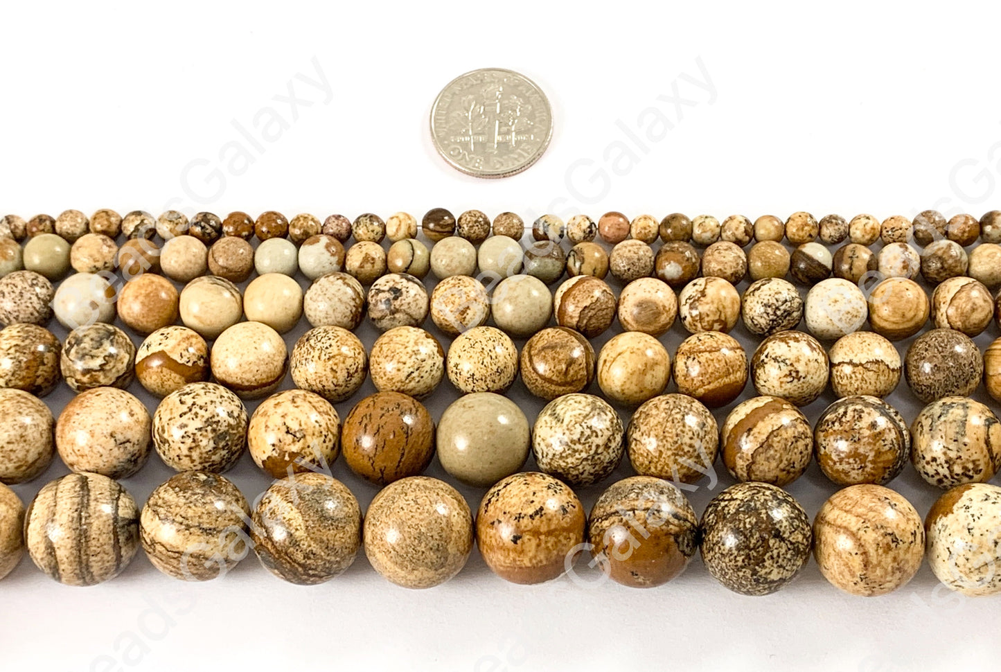 Picture Jasper cuentas de piedras preciosas naturales brillantes redondas de grado AAA auténtico de 35,5 a 15.0 in.