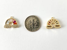 Load image into Gallery viewer, 18K Gold Plated Micro CZ Pave Rainbow Clouds Charm Over Brass 5pcs