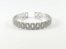 Load image into Gallery viewer, Real Gold/Platinum 18K Plated Copper CZ Pave Rhinestone Rectangle Link Trendy Bracelet Cuffs