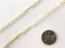 Load image into Gallery viewer, 18K Gold Plated Paperclip Style Chain with Clear AB Crystals
