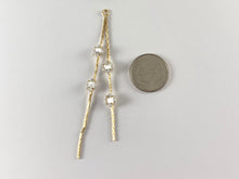 Load image into Gallery viewer, 18K Gold Plated Dangle Rhinestone Tassels Over Brass 6 pcs