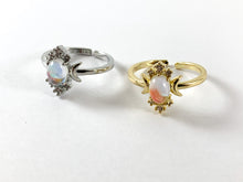 Cargar imagen en el visor de la galería, Anillo de estrella lunar AB con pavé de circonita cúbica chapado en oro real/platino de 18 quilates, 4 piezas