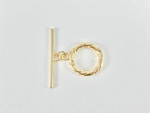 Cargar imagen en el visor de la galería, Hallazgos de cierre de palanca Cierres de palanca con cuerda retorcida de plata dorada de 20 mm en oro de 18 quilates o cobre chapado en plata 8 juegos