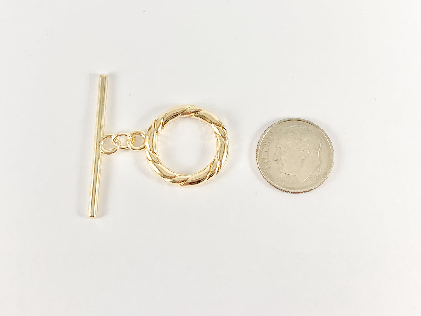 Toggle Clasp Findings Gold Silver Twisted Roped Toggle Clasps 20mm in 18K Gold or Silver Plated Copper 8 sets