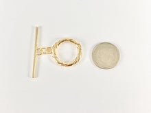Cargar imagen en el visor de la galería, Hallazgos de cierre de palanca Cierres de palanca con cuerda retorcida de plata dorada de 20 mm en oro de 18 quilates o cobre chapado en plata 8 juegos