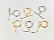 Cargar imagen en el visor de la galería, Hallazgos de cierre de palanca Cierres de palanca con cuerda retorcida de plata dorada de 20 mm en oro de 18 quilates o cobre chapado en plata 8 juegos