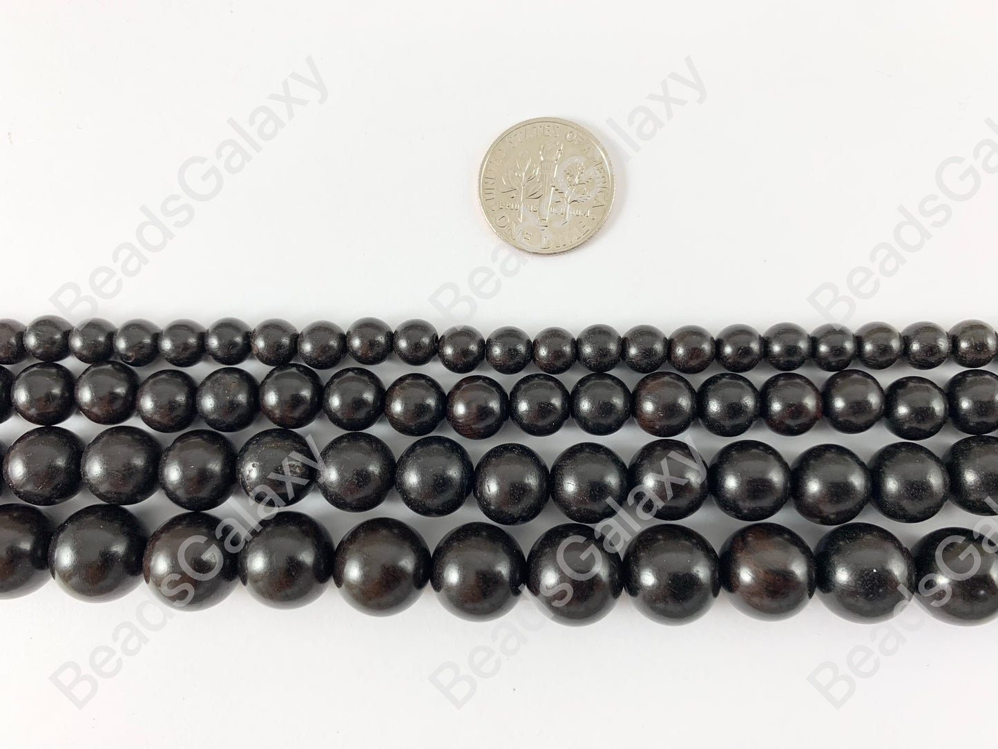 Cuentas naturales lisas redondas de sándalo de 15"-16"