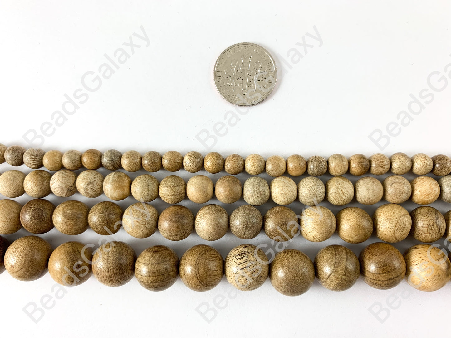 Sandalwood Round Smooth Natural Beads 15"-16"