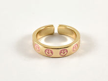 Load image into Gallery viewer, Real Gold 18K Plated Enamel Multi Smiley Face Band Ring 4pcs