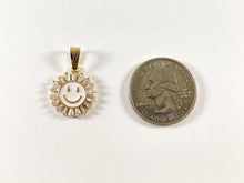 Load image into Gallery viewer, Real 18K Gold Plated CZ Pave Baguette Enamel Pastel Smiley Face Charm Pendant Over Brass 6pcs