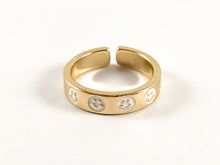 Load image into Gallery viewer, Real Gold 18K Plated Enamel Multi Smiley Face Band Ring 4pcs